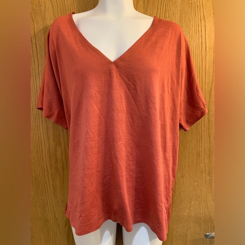 Reitmans MTL 1980 salmon short sleeve shirt 1X